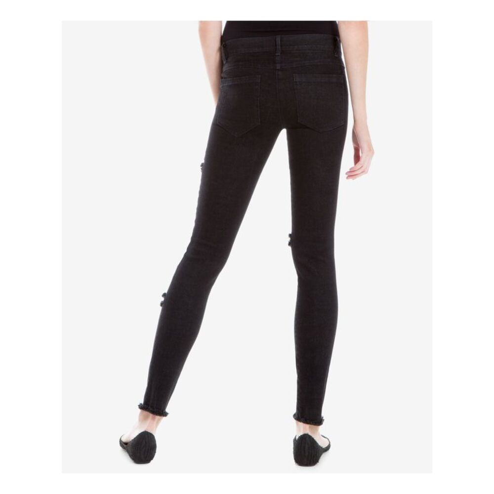 MAX STUDIO Womens Black Frayed Skinny Jeans 25 - Picture 2 of 2